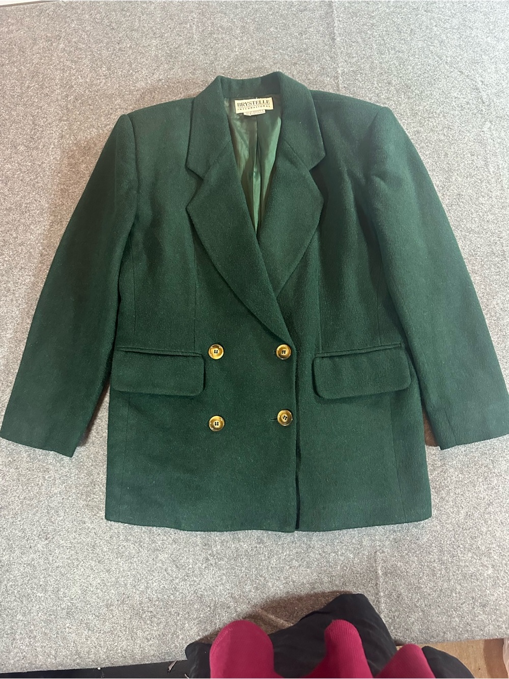 Green Double-Breasted Wool Blazer